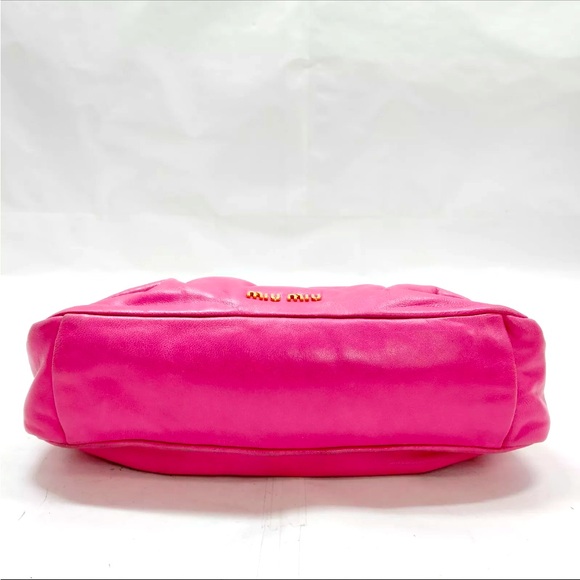 Auth Miu Miu Bright Fuchsia Bow Crossbody Shoulder Bag - Picture 3 of 6
